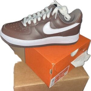 Nike AirForce1 Chocolate and White Sneakers